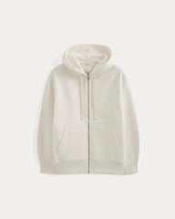 Luxe Fleece Oversized Full-Zip Hoodie | Bone