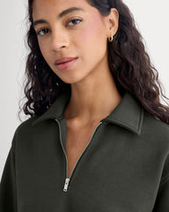 Luxe Fleece Zip Polo | Washed Black