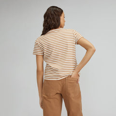 The Box-Cut Tee in Essential Cotton | Caramel / Canvas Tan | No Pocket
