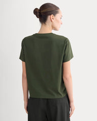 The Box-Cut Tee in Essential Cotton | Dark Green | No Pocket