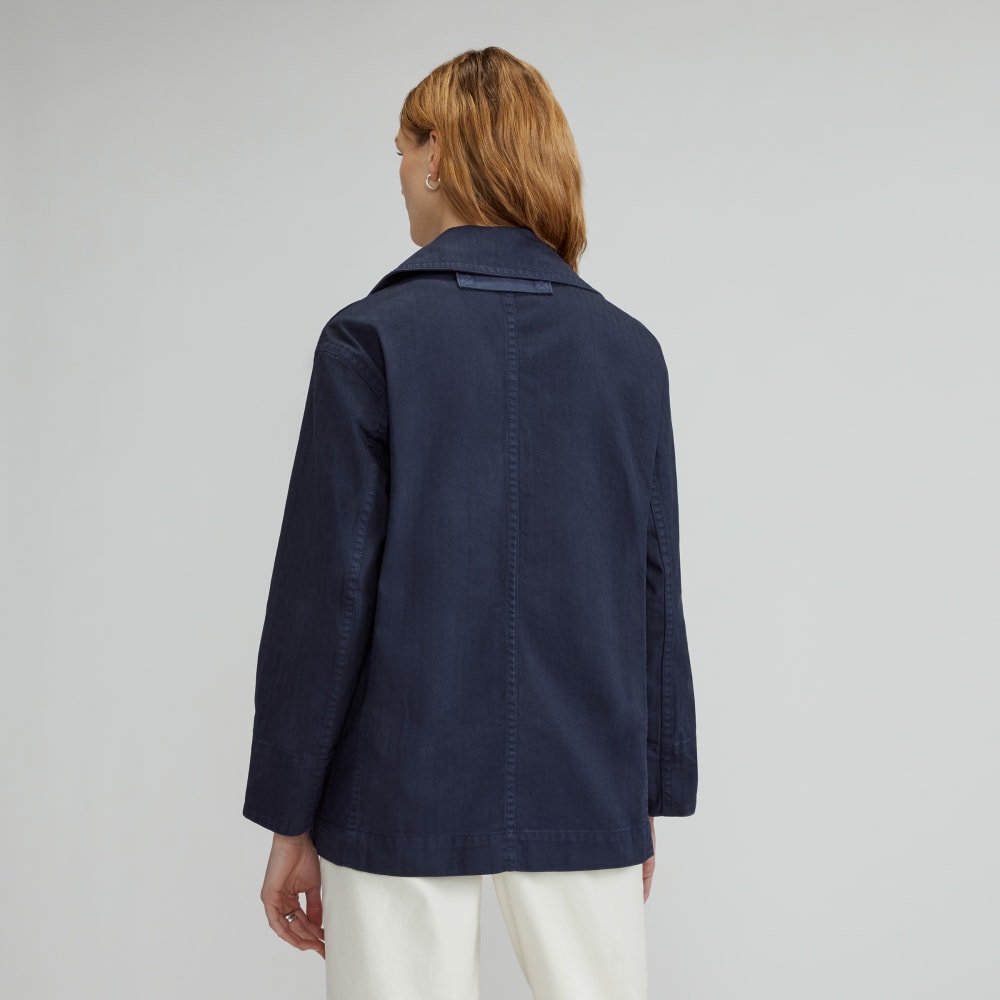 The Organic Cotton Herringbone Jacket | Navy