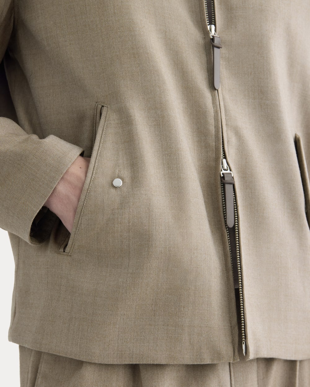 Tailored Zip Jacket | Light Taupe