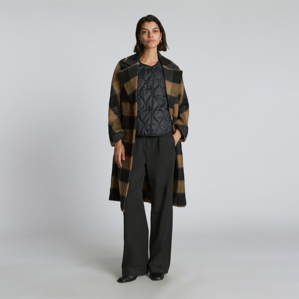 The Brushed Italian ReWool® Peacoat | Camel Buffalo Check