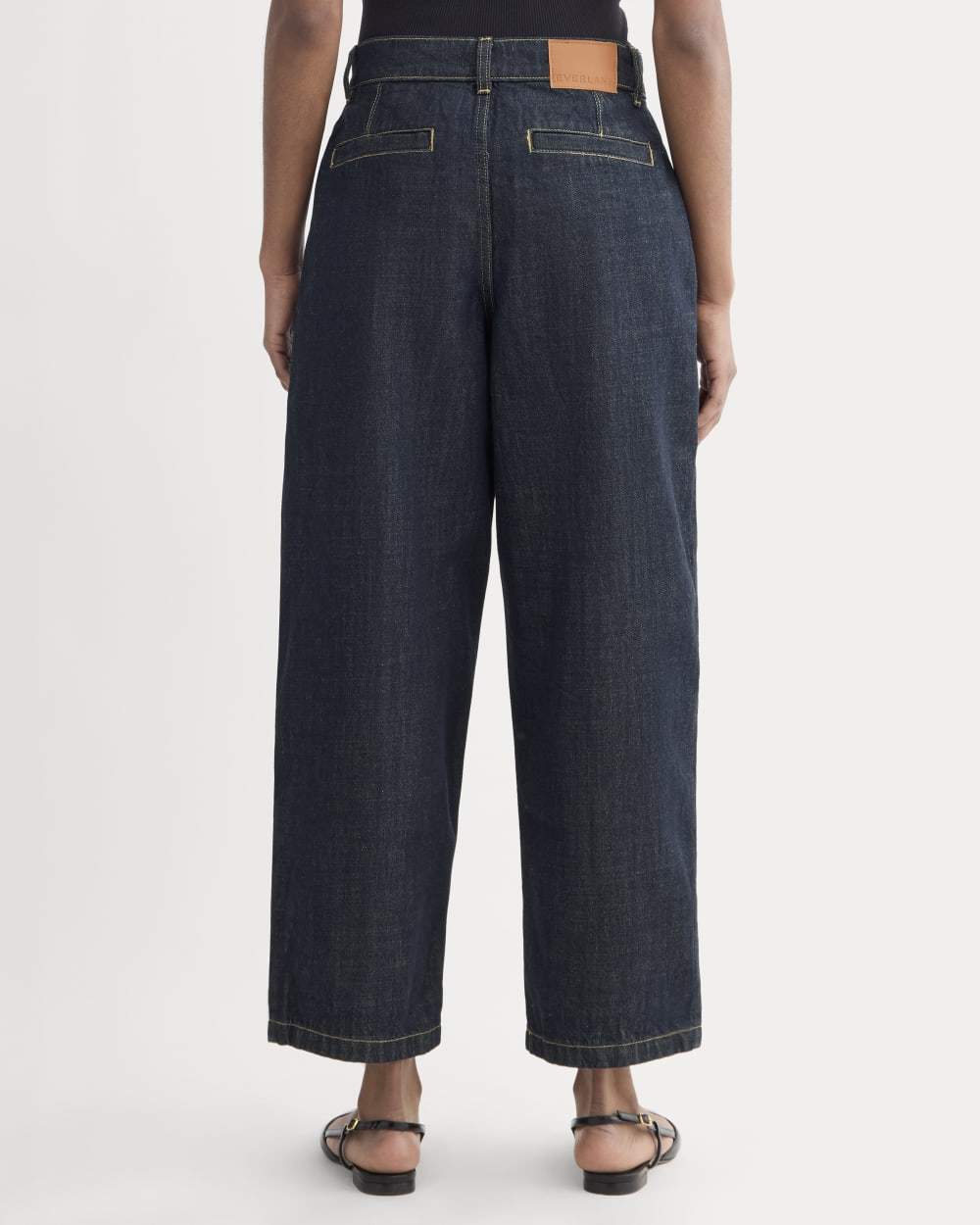 The High Rise Pleated Jean | Dark Indigo