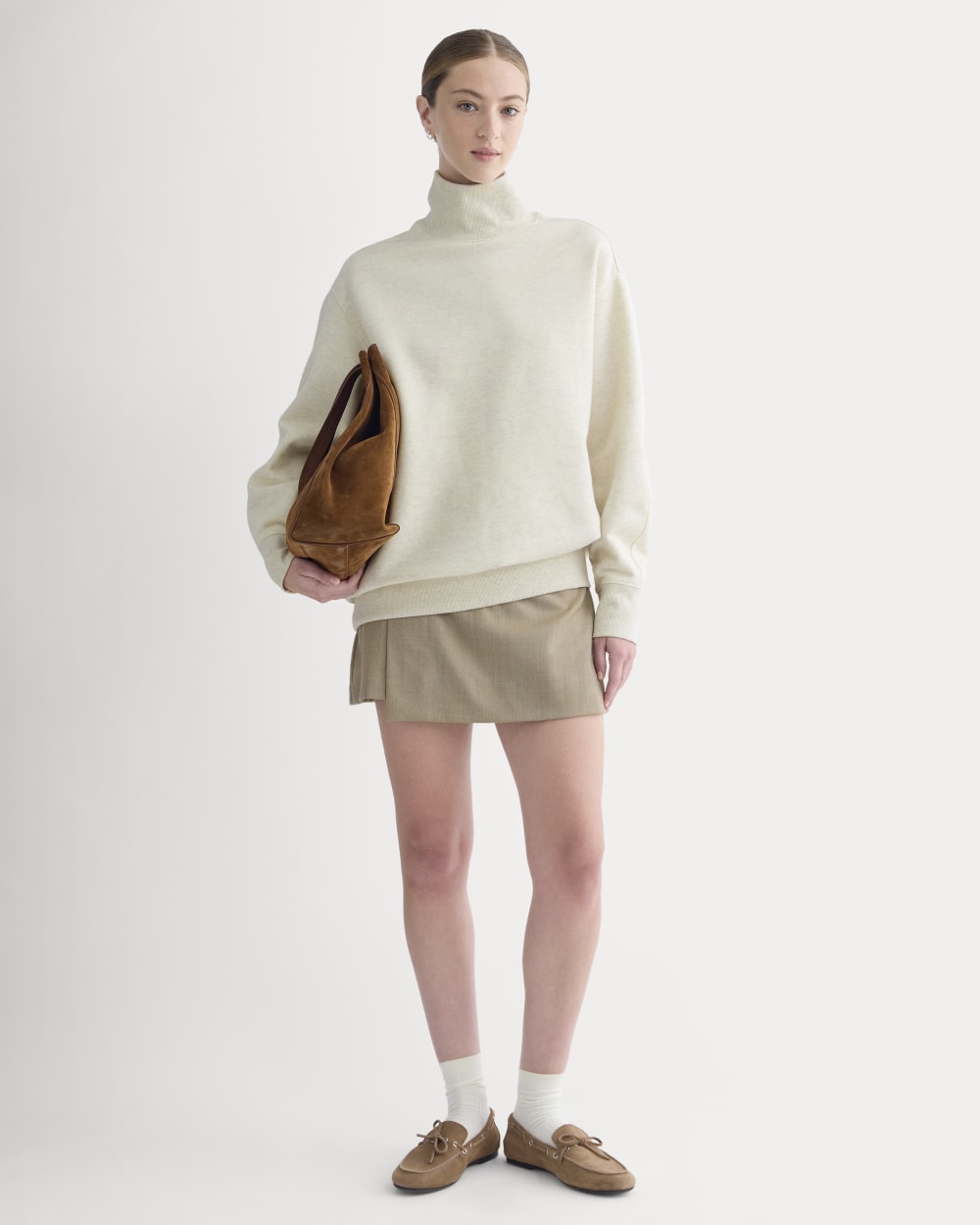 Luxe Fleece Turtleneck | Heathered Oat