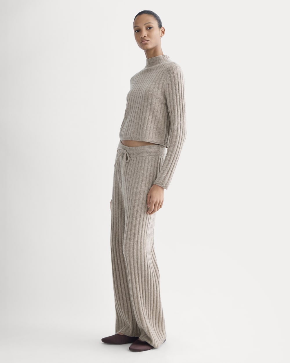 Straight-Leg Pant in Wool Cashmere | Oatmeal