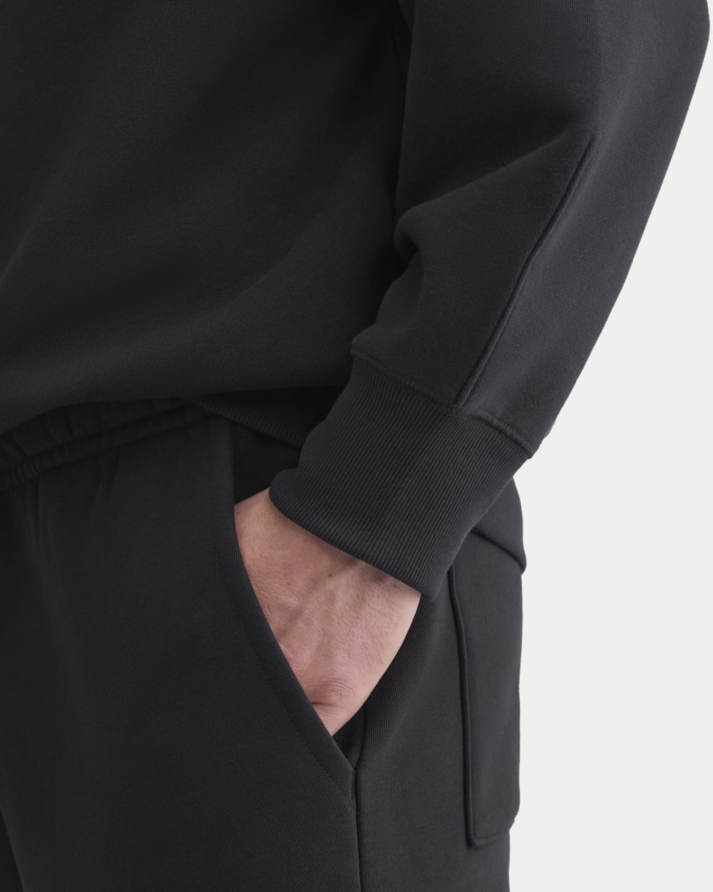 Luxe Fleece Crew Pullover | Black