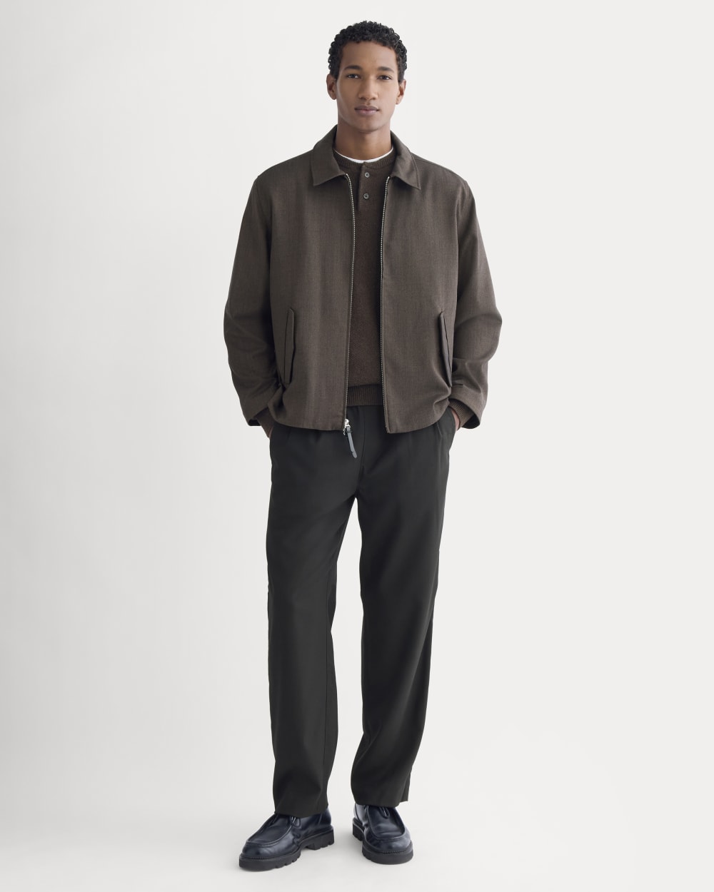 Tailored Zip Jacket | Heathered Fudge