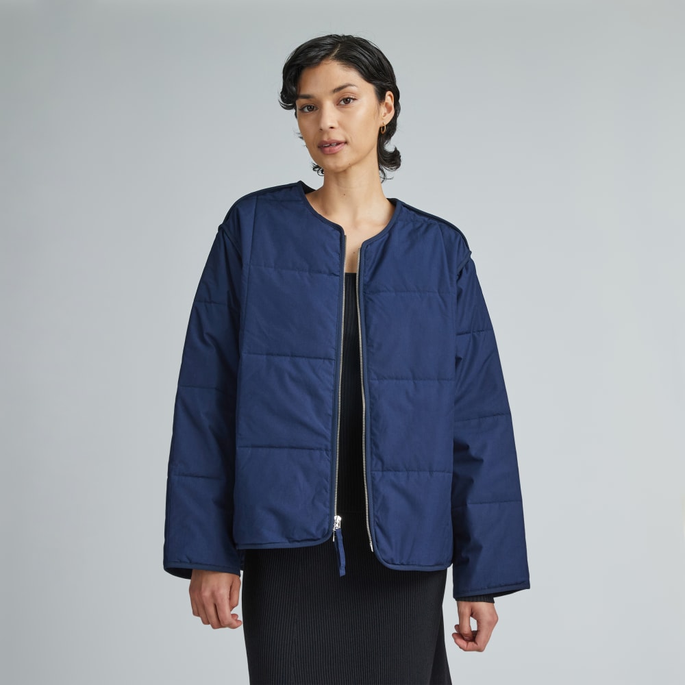 The Quilted Cotton Liner | Navy