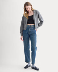 Full-Zip Hoodie in Wool Cashmere | Heather Charcoal