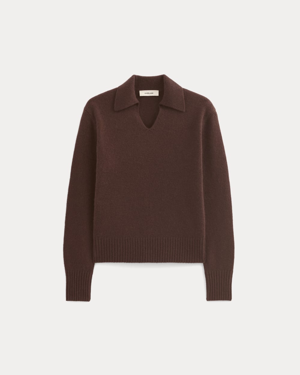 Cashmere Polo Sweater | Dark Mahogany