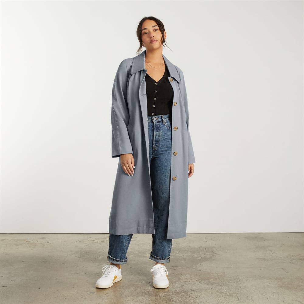 The Gathered Drape Trench | Smoke