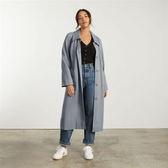 The Gathered Drape Trench | Smoke