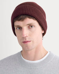 The Cashmere Ribbed Beanie | Wine