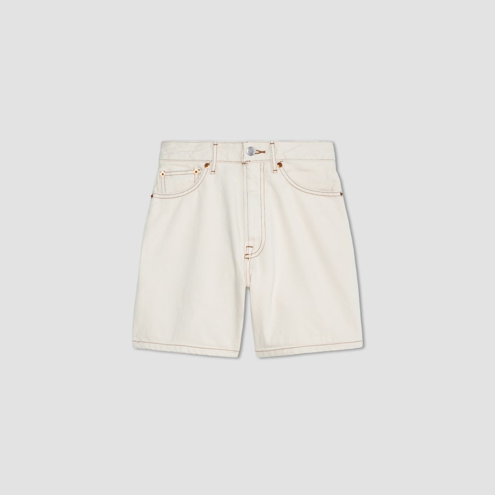 The A-Line Denim Short | Ecru