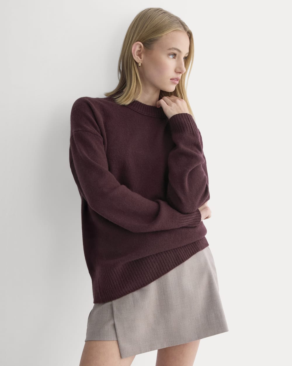 Cashmere Boyfriend Sweater | Wine