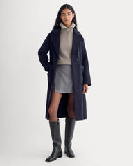 ReWool Belted Blanket Coat | Deep Navy