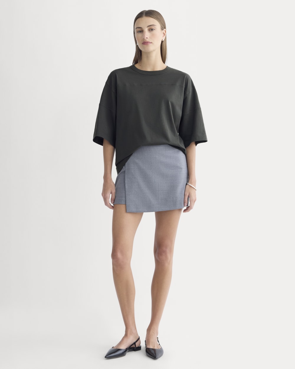 Oversized Varsity Tee in Essential Cotton | Washed Black