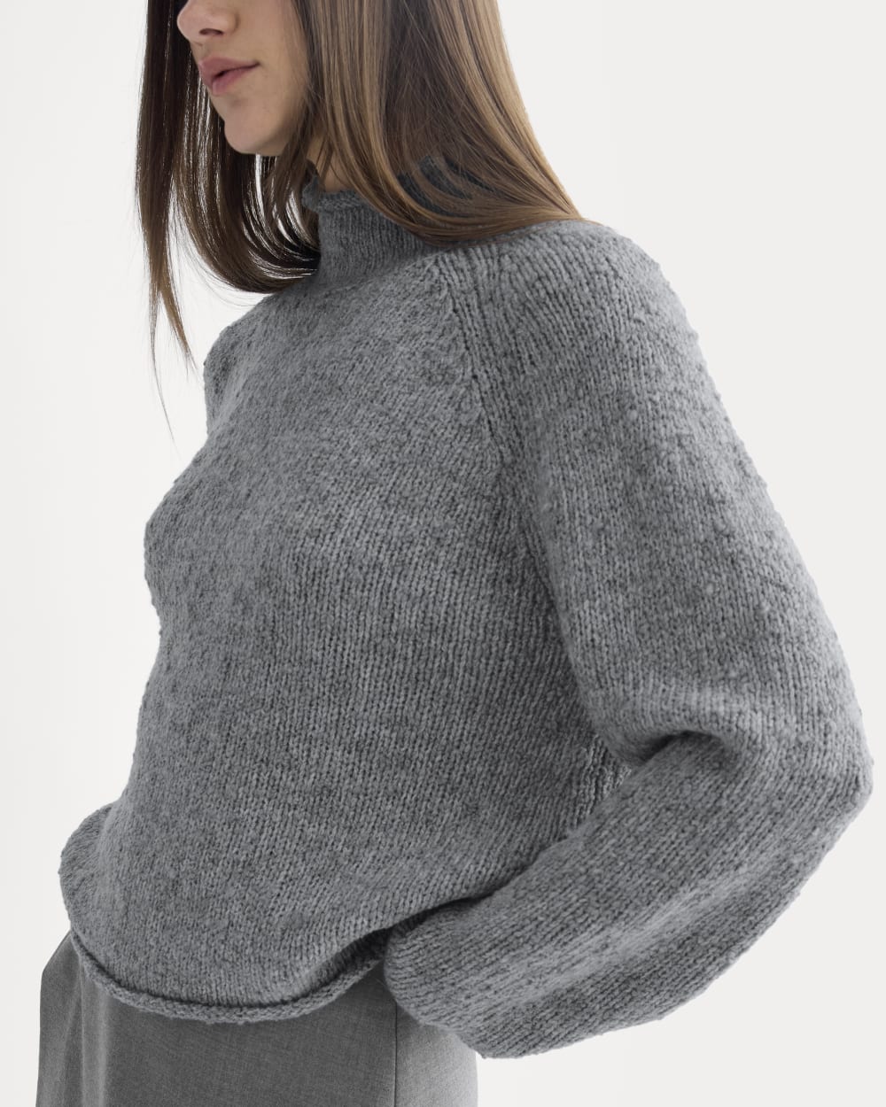 Rollneck Sweater | Heather Grey/Twist