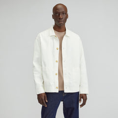 The Organic Cotton Herringbone Utility Jacket | Bone