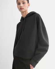 Cropped Luxe Fleece Hoodie | Black