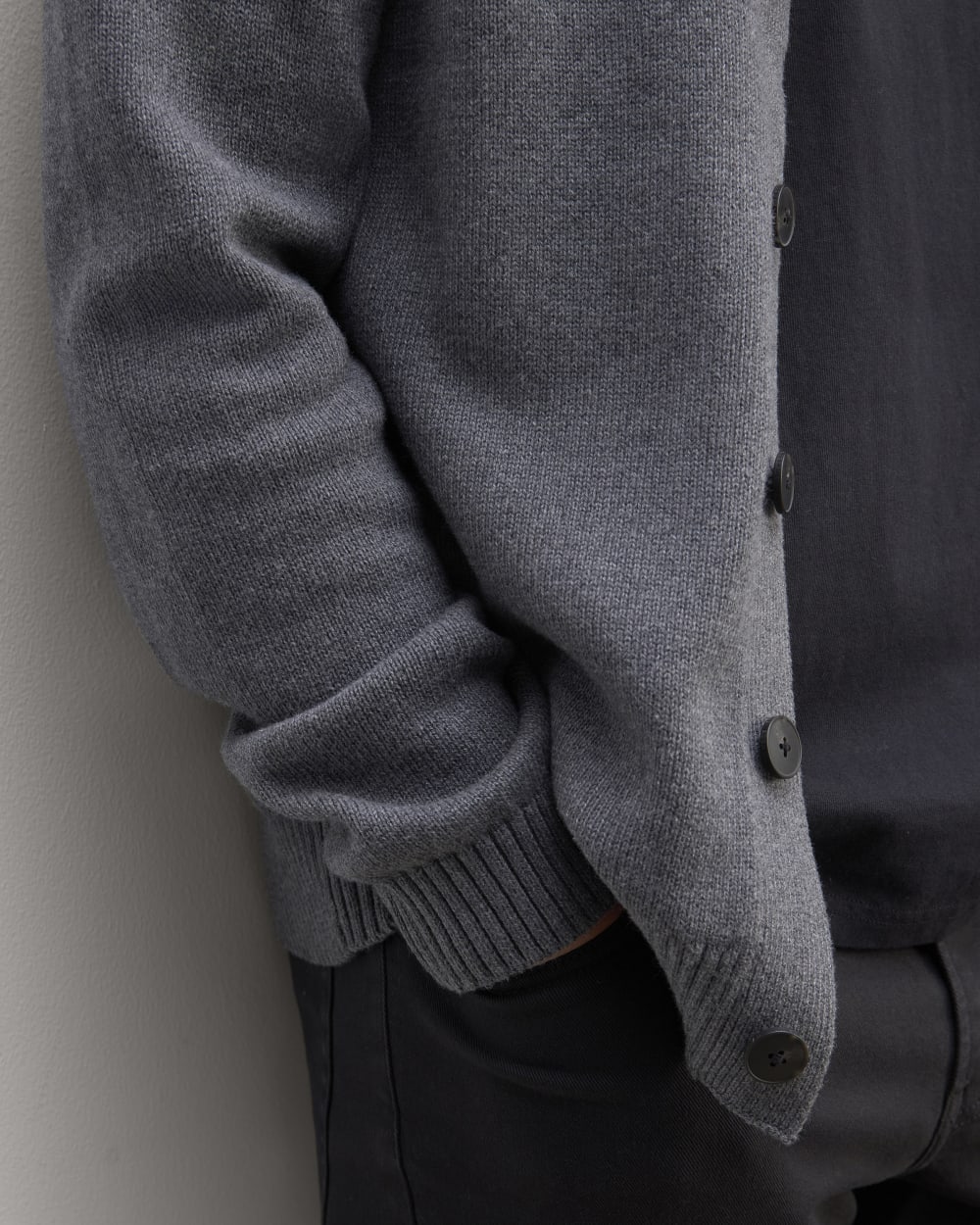 The Classic Cardigan in Everyday Cotton | Heathered Charcoal