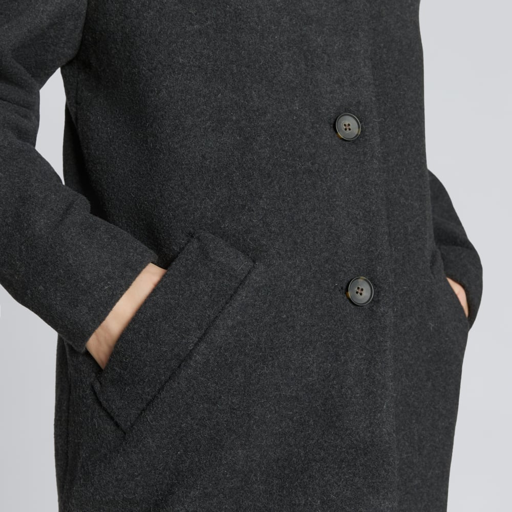 The Italian ReWool® Cocoon Coat | Heathered Black