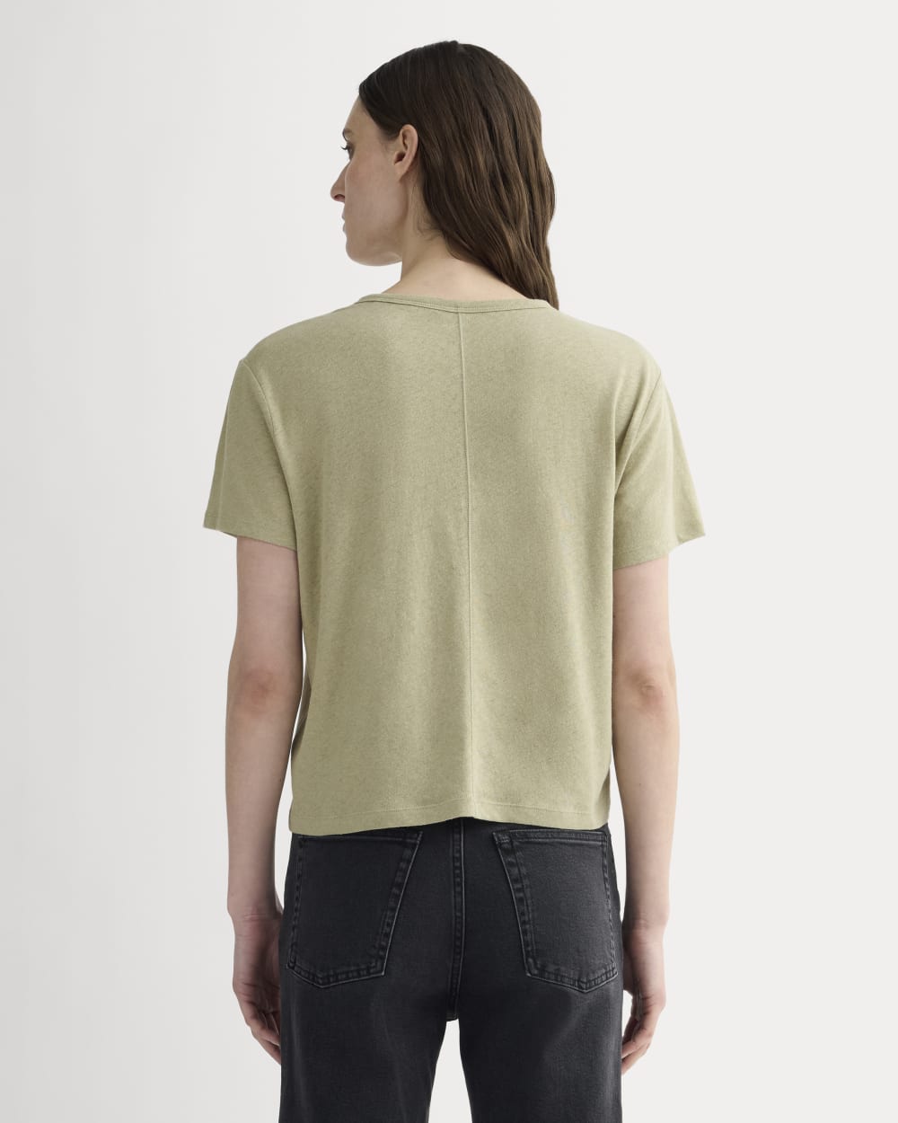The Box-Cut Tee in Cotton Linen | Eucalyptus