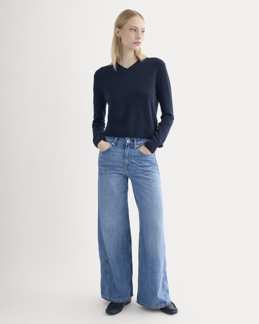 Paneled Wide-Leg Jean | Tungsten Scratch