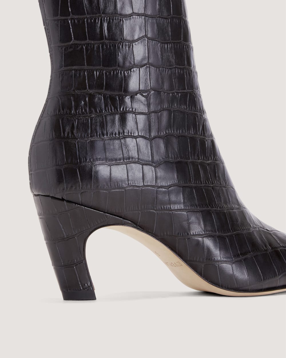 The Short Banana Boot | Black Crocodile