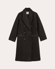 The Double-Breasted Coat in Wool | Heather Charcoal