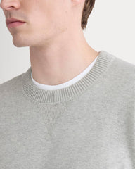 Luxe Merino Double-Knit Sweater |  Heathered Grey