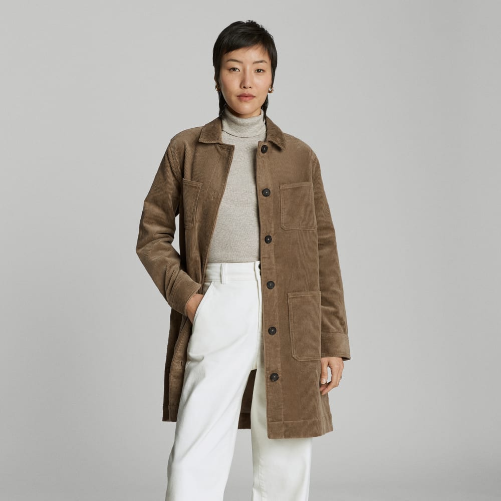 The Corduroy Long Shirt Jacket | Toasted Coconut