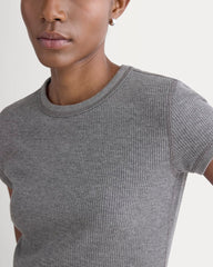 Shrunken Tee in Cozy Waffle | Heathered Charcoal