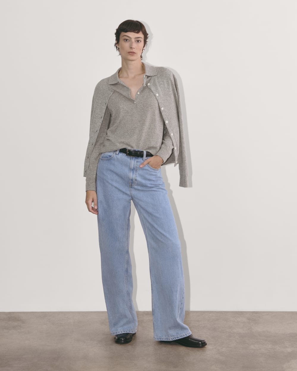 The Classic Polo in Cashmere | Light Heather Grey