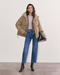 The Puffer Bomber | Taupe Grey