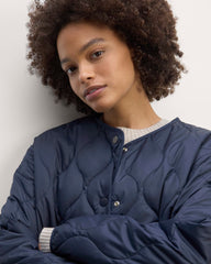 The Long Quilted Liner | Navy