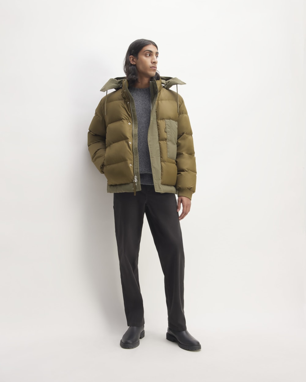 The ReNew Short Puffer | Kalamata / Beech