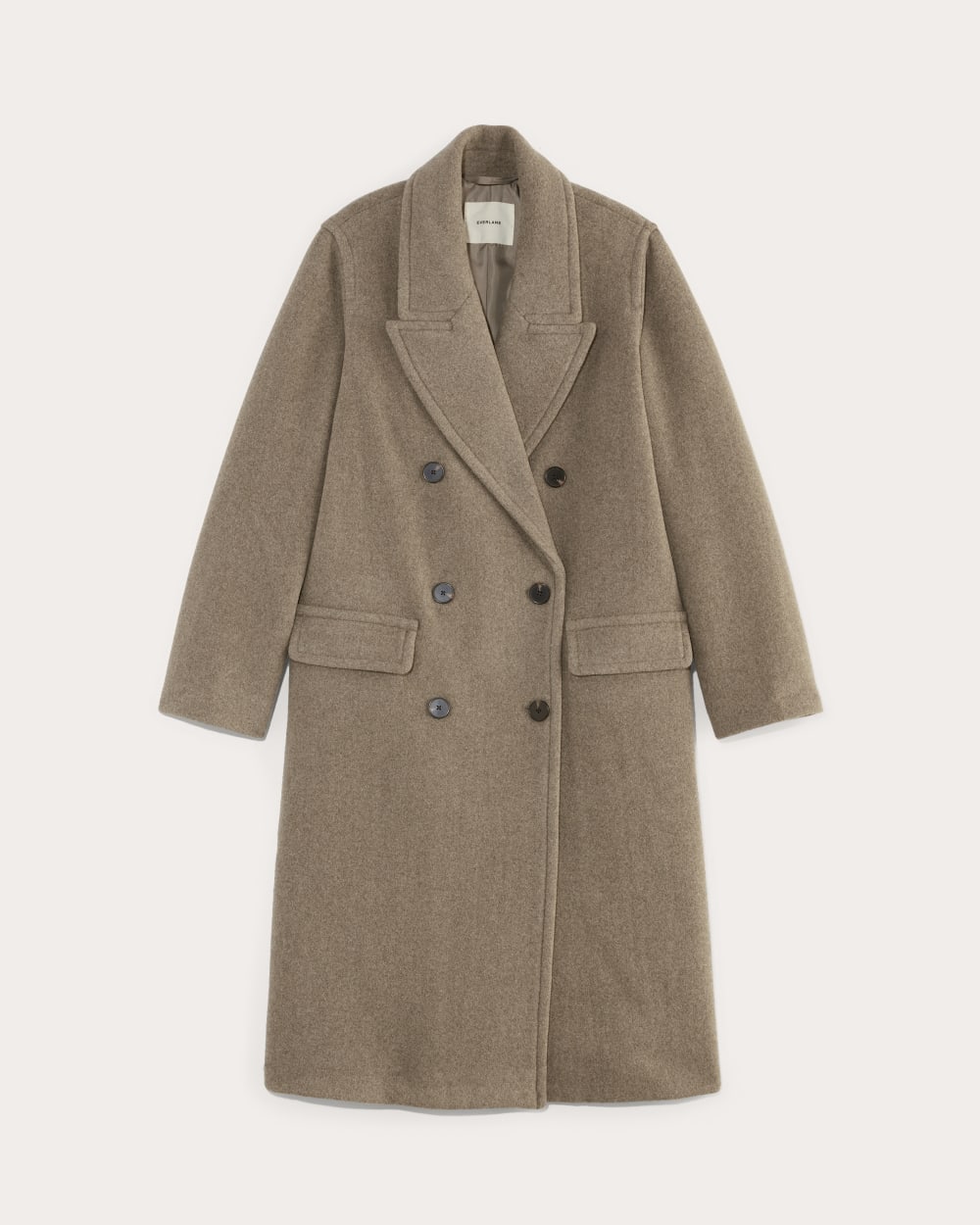 The Double-Breasted Coat in Wool | Heather Taupe