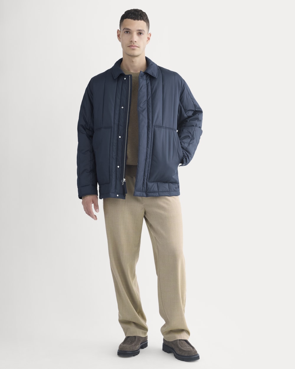 ReNew Vertical-Quilted Jacket | Navy