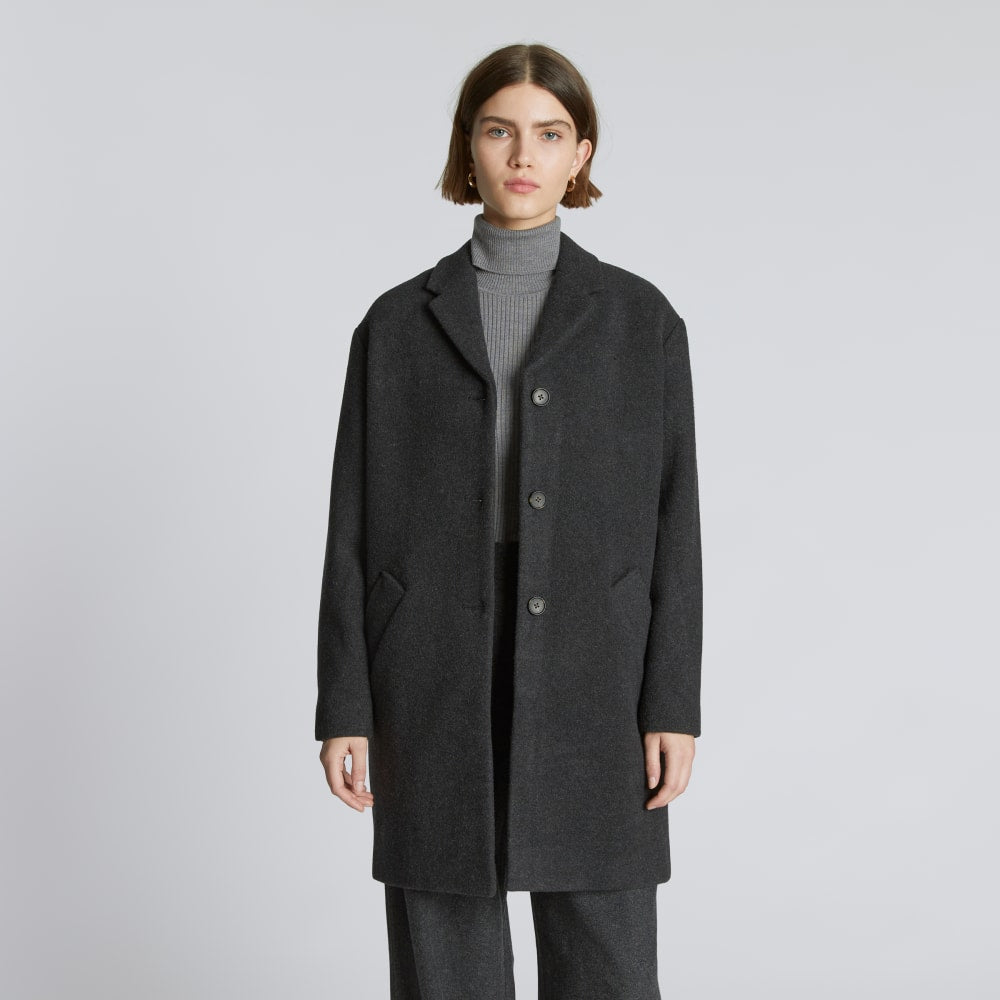 The Italian ReWool® Cocoon Coat | Heathered Black