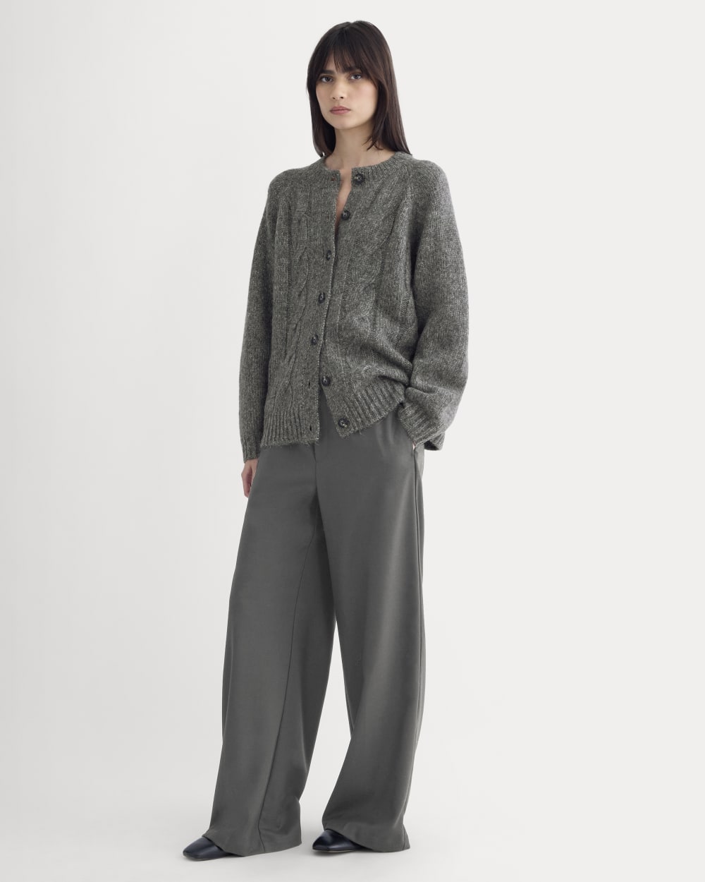 Cloud Cable Cardigan | Heather Charcoal