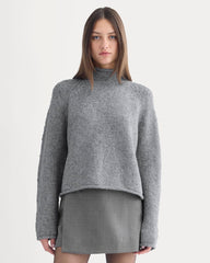 Rollneck Sweater | Heather Grey/Twist