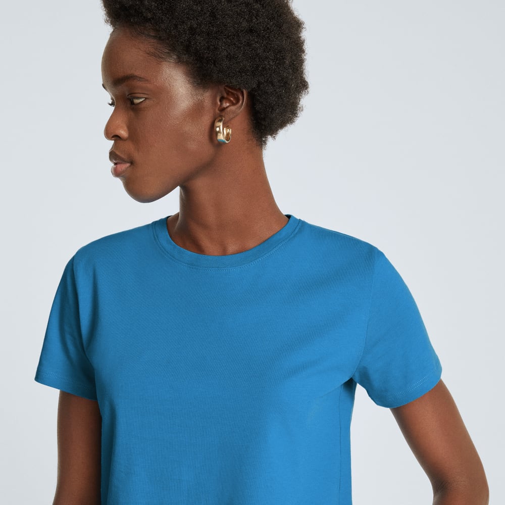 The Box-Cut Tee in Essential Cotton | Horizon Blue | No Pocket