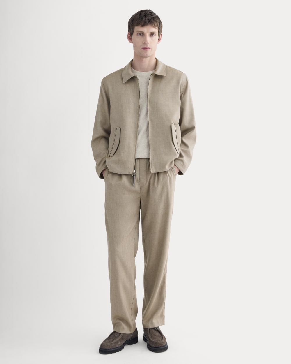 Tailored Zip Jacket | Light Taupe