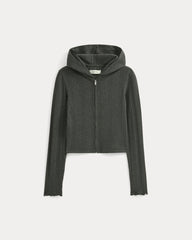 Lounge Rib Hoodie | Heathered Soot