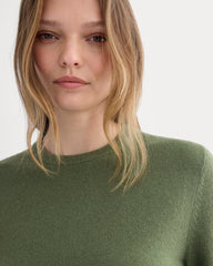 Cashmere Slim Crew Sweater | Forest Green