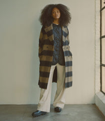 The Brushed Italian ReWool® Peacoat | Camel Buffalo Check