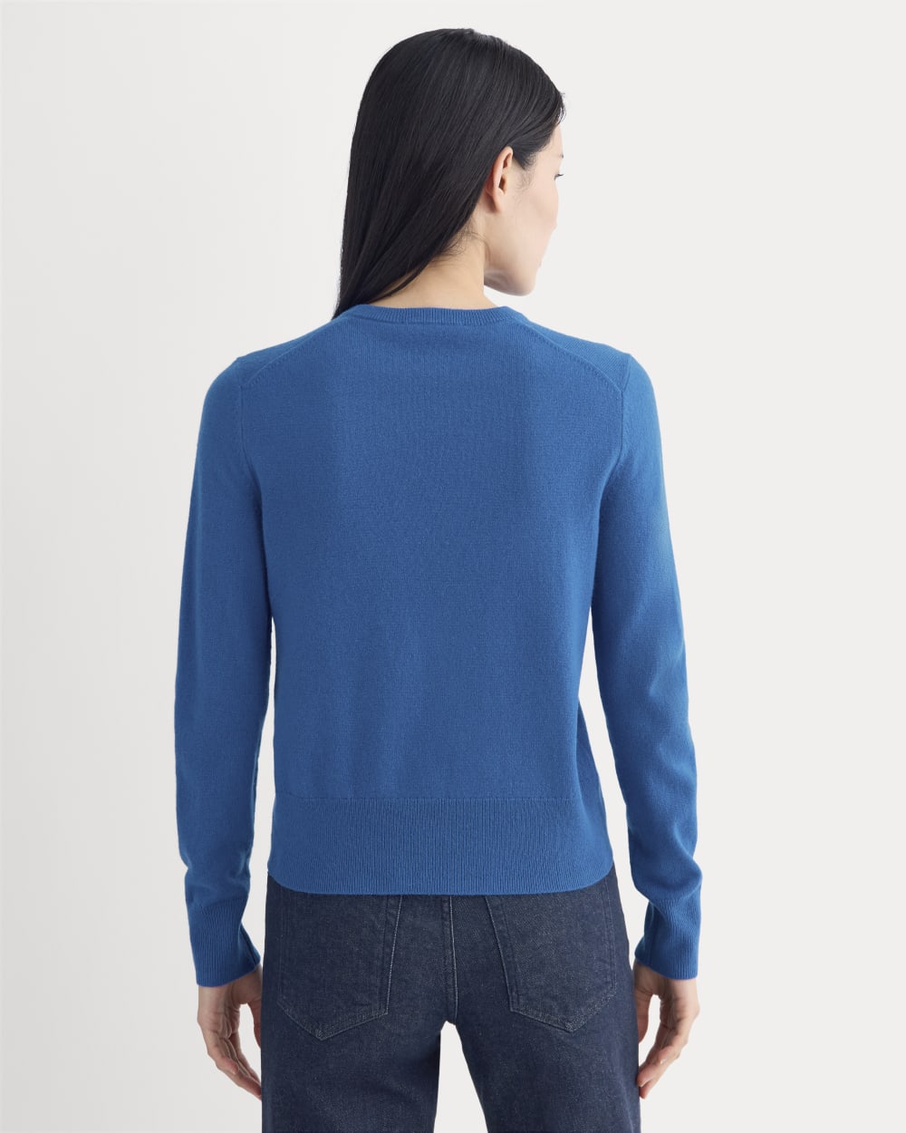 Cashmere Slim Crew Sweater | Classic Blue
