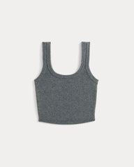 Cashmere Cropped Tank | Heather Charcoal